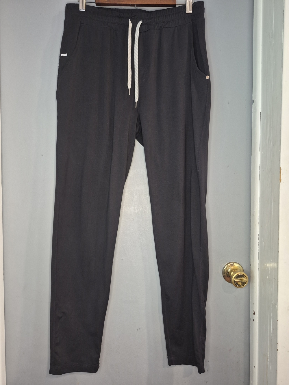 Vuori Black Jogger Pants with White Drawstring